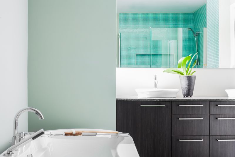 Bathroom with Textured Wall Coverings