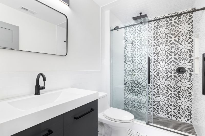 Shower with Unique Tile Patterns